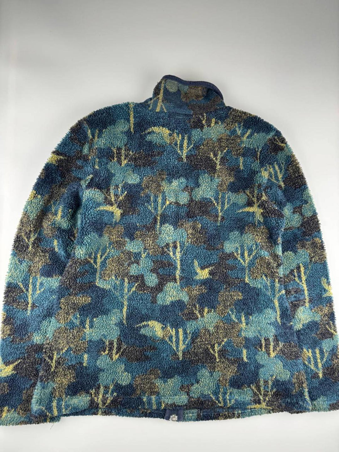 Vintage Fleece Jacket with Nature Print Size