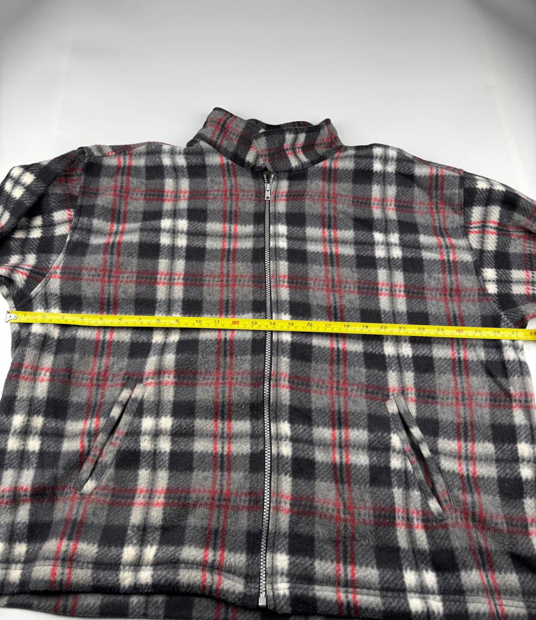 Men's Plaid Fleece Jacket with Full Zip