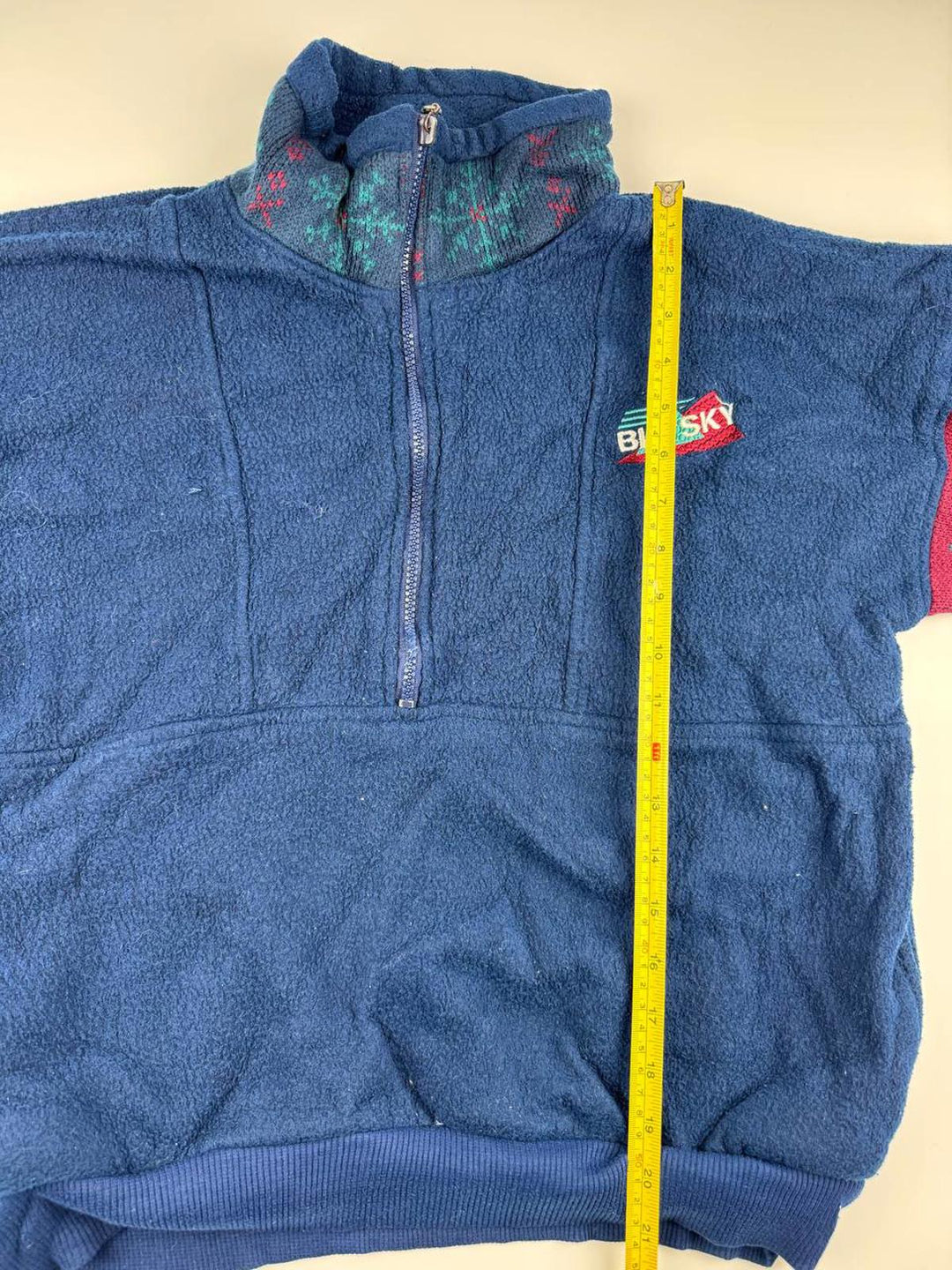 Vintage Big Sky Blue Fleece Quarter-Zip Sweatshirt