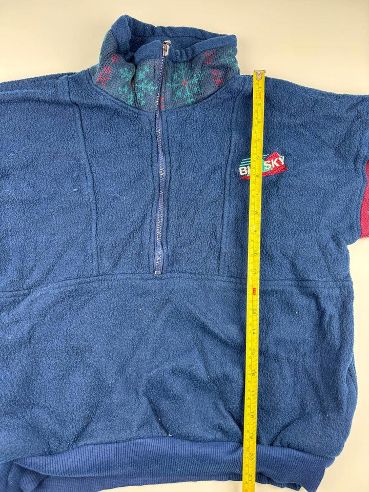 Vintage Big Sky Blue Fleece Quarter-Zip Sweatshirt