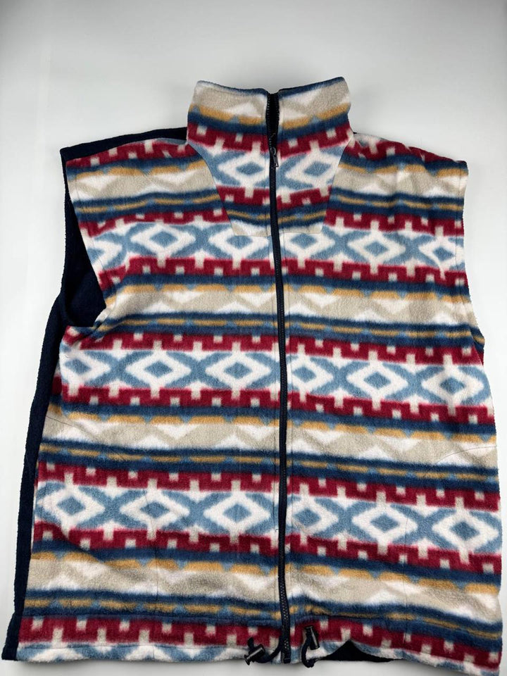 Vintage Fleece Jacket with Geometric Pattern
