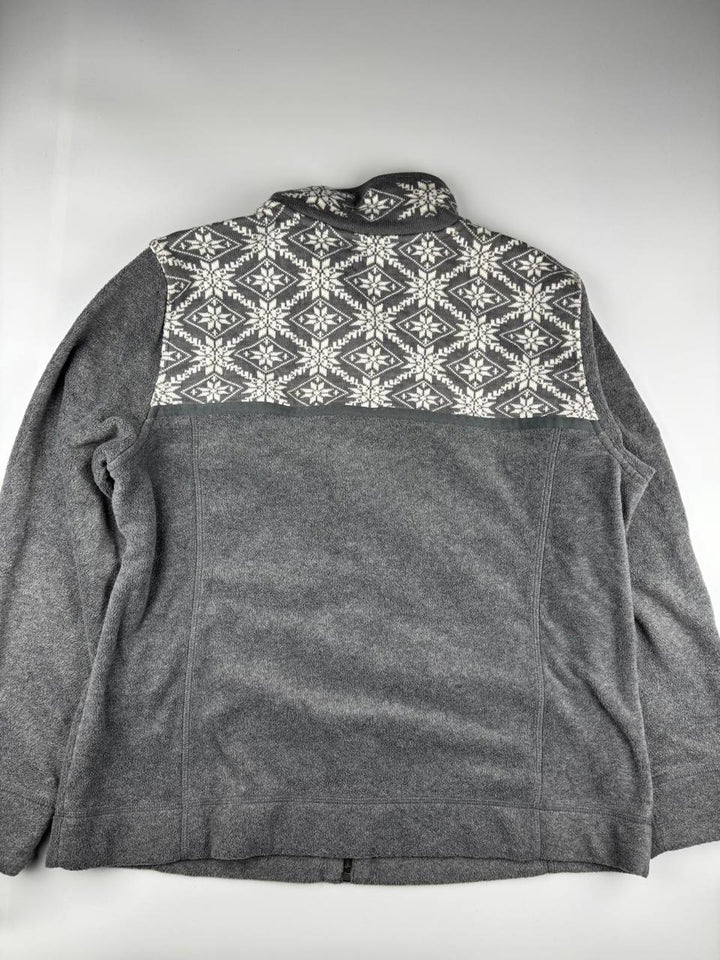 Vintage Women's Grey Fleece Jacket Patterned