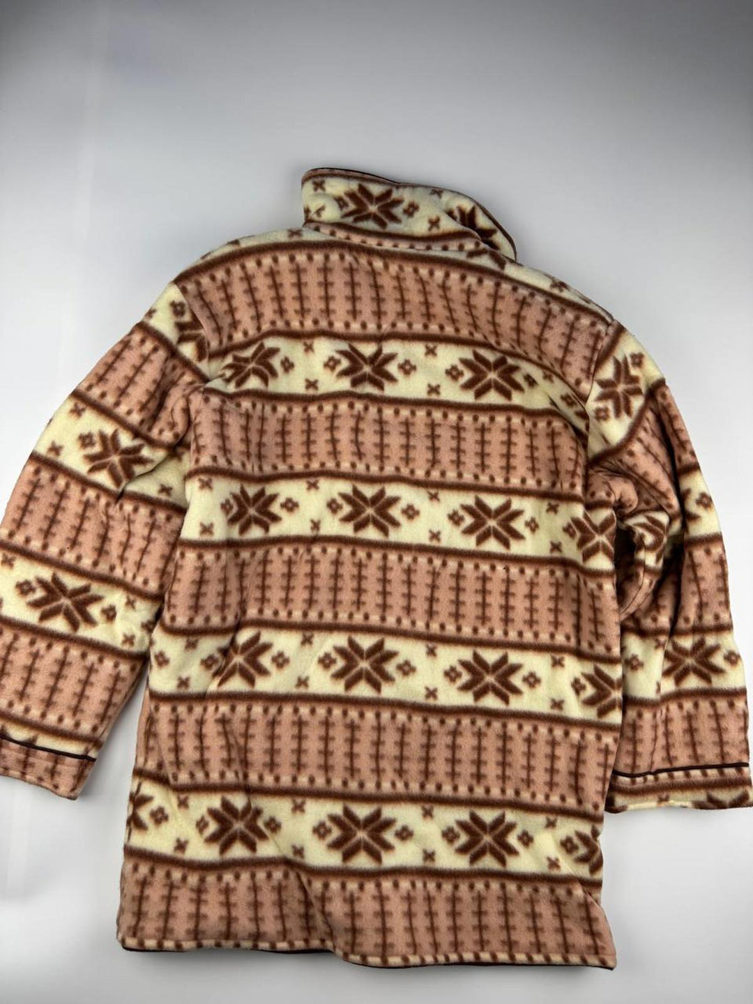 Vintage Women's Fleece Jacket with Geometric Pattern