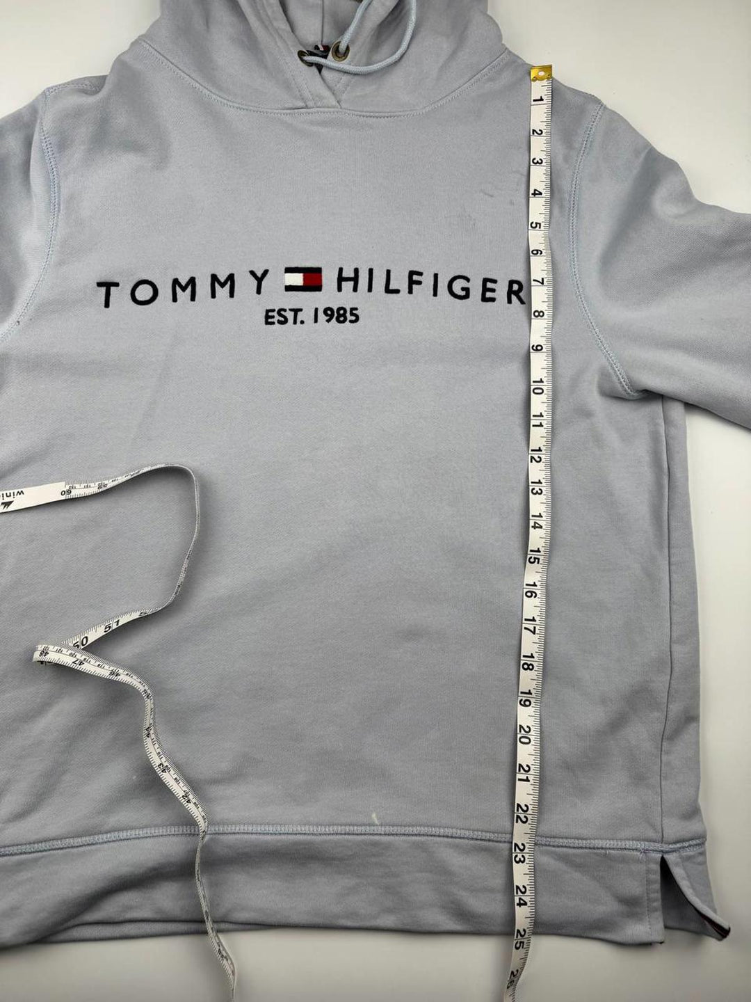 Tommy Hilfiger embroidered flag logo hoodie in grey marl