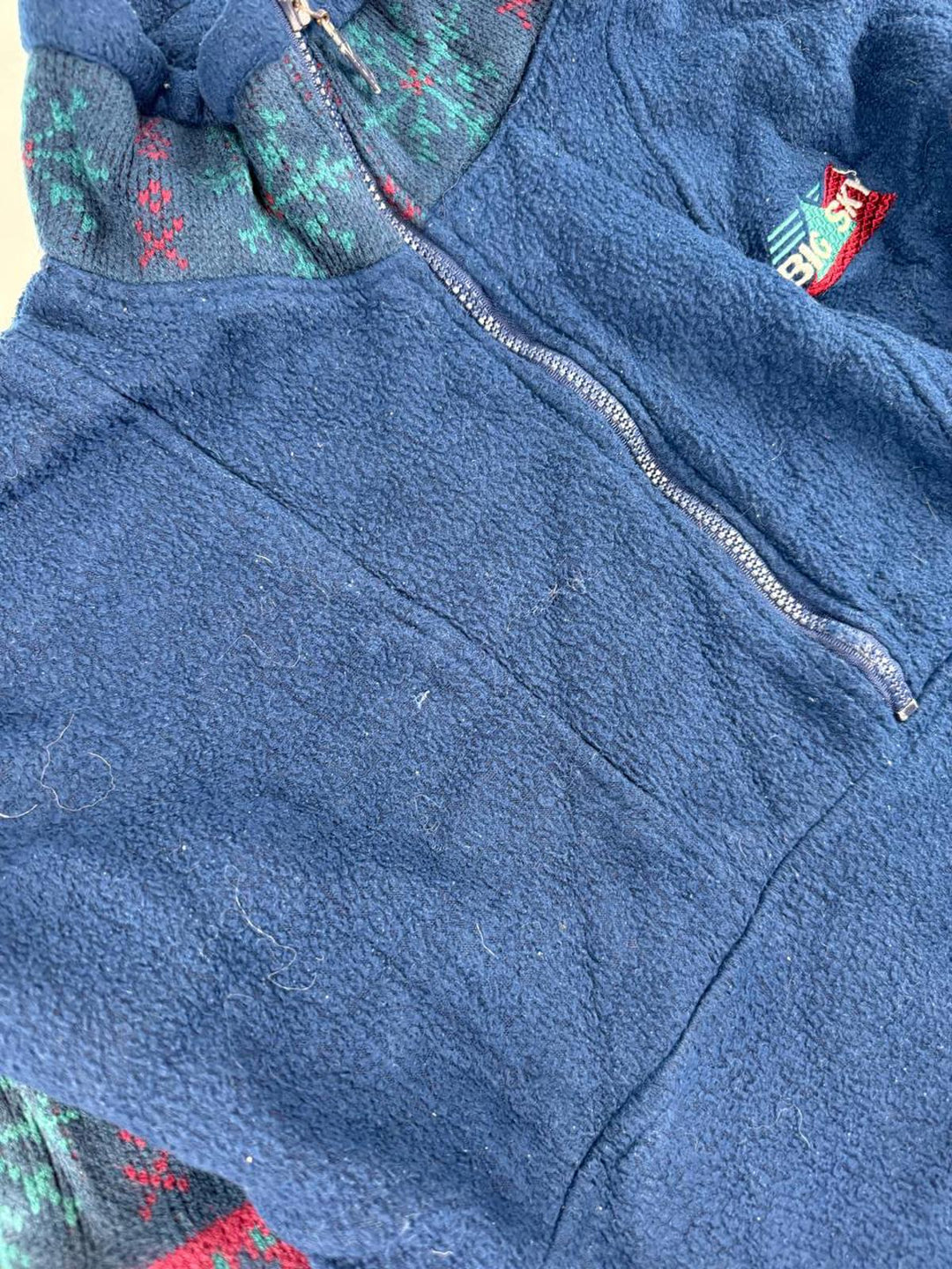 Vintage Big Sky Blue Fleece Quarter-Zip Sweatshirt