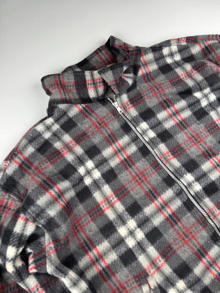 Men's Plaid Fleece Jacket with Full Zip