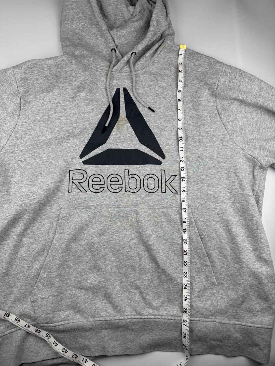 REEBOK Men's Graphic Hoodie Jumper Large Grey Cotton Size 3XL
