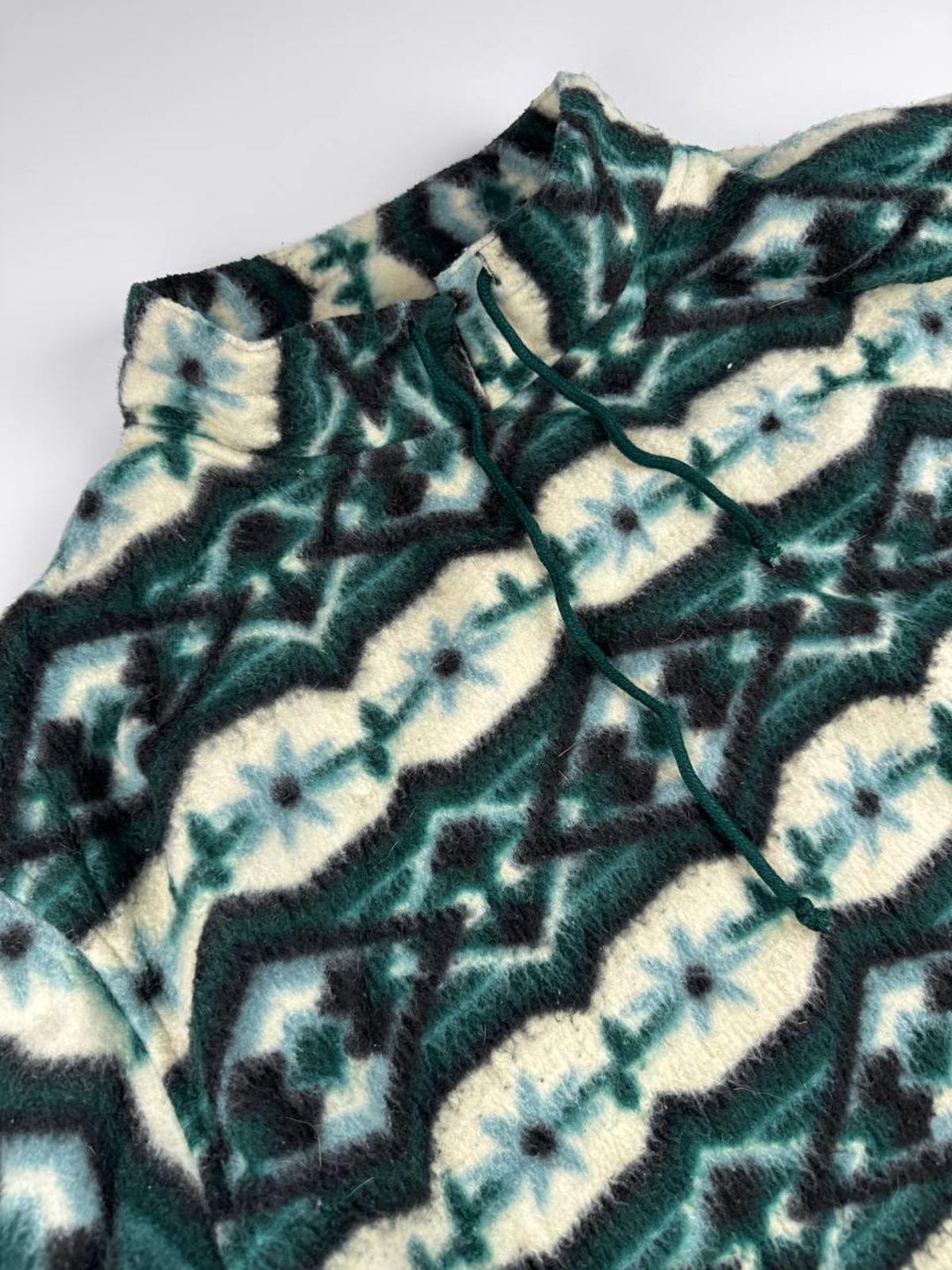 Vintage Women's Fleece Jacket with Geometric Pattern