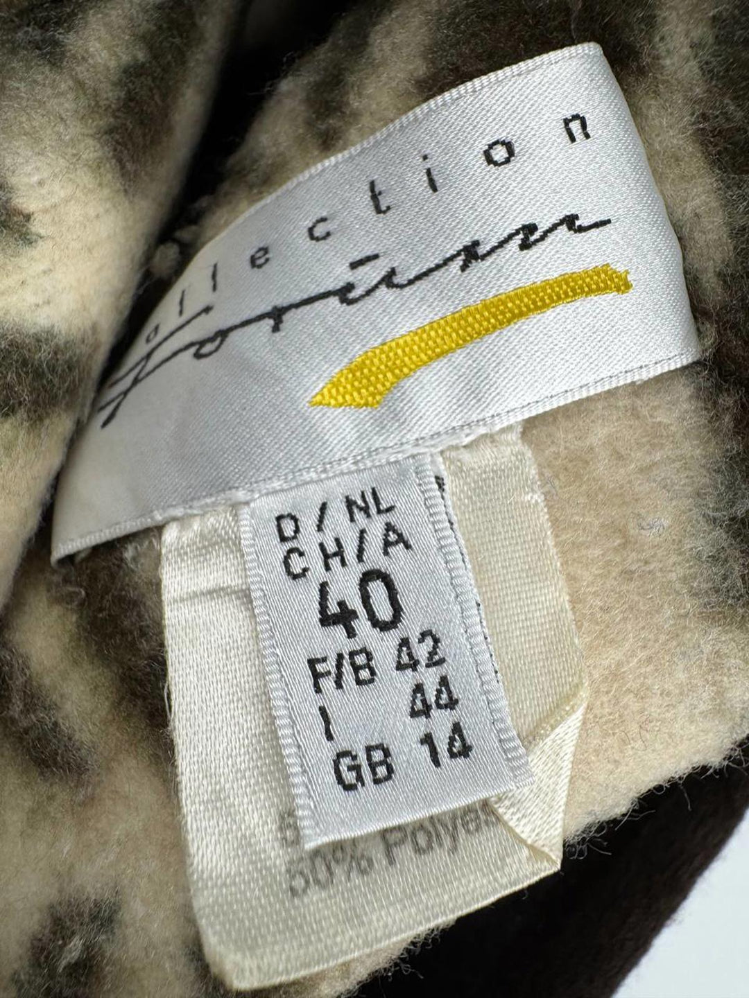 Vintage Button-Up Fleece Cardigan with Snowflake Pattern UK 14