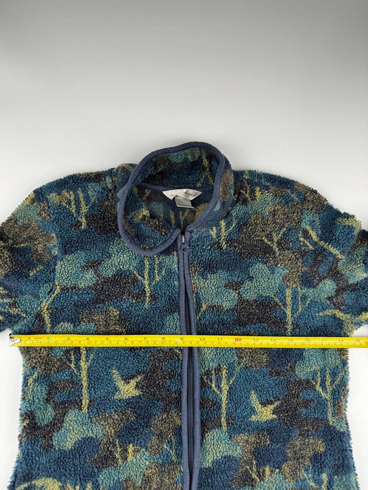 Vintage Fleece Jacket with Nature Print Size