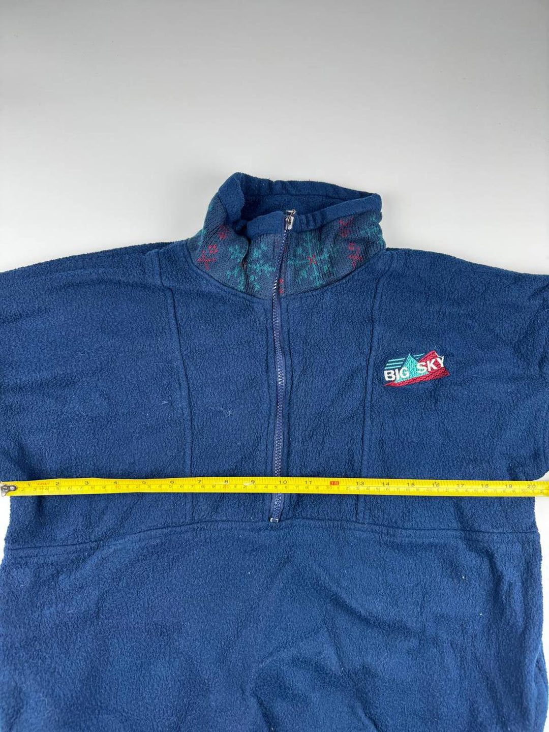 Vintage Big Sky Blue Fleece Quarter-Zip Sweatshirt