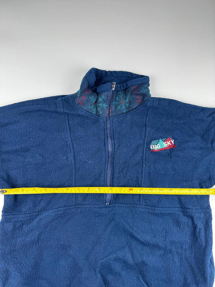 Vintage Big Sky Blue Fleece Quarter-Zip Sweatshirt