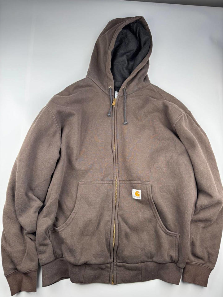 Carhartt Brown Zip-Up Hoodie Sweatshirt