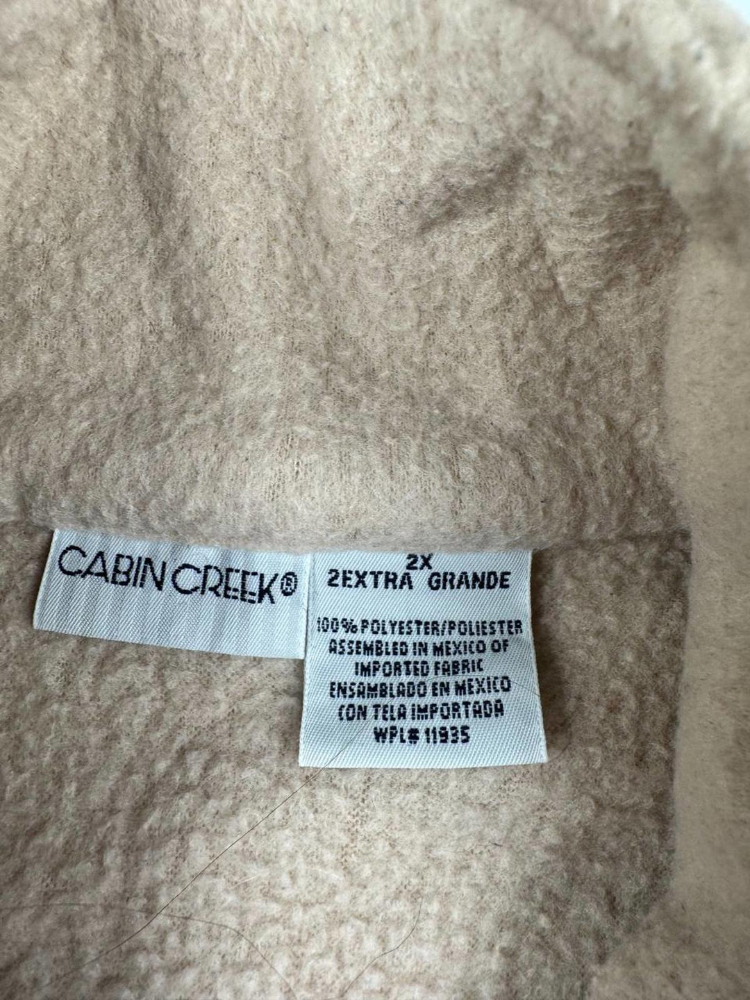 Women's Vintage Beige and Purple Patterned Fleece Jacket with Full Zipper