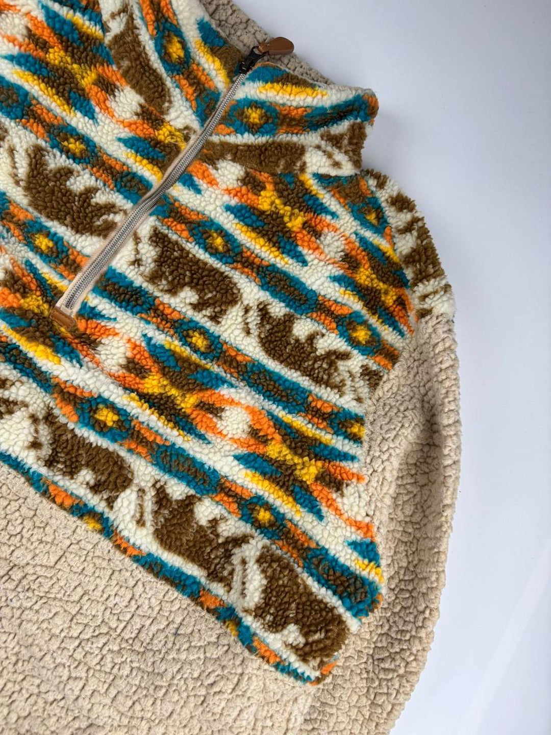 Vintage Fleece Pullover Sweatshirt Animal Print