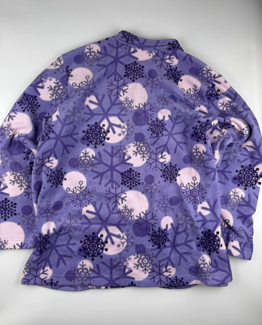 Vintage Women's Purple Snowflake Print Fleece Jacket