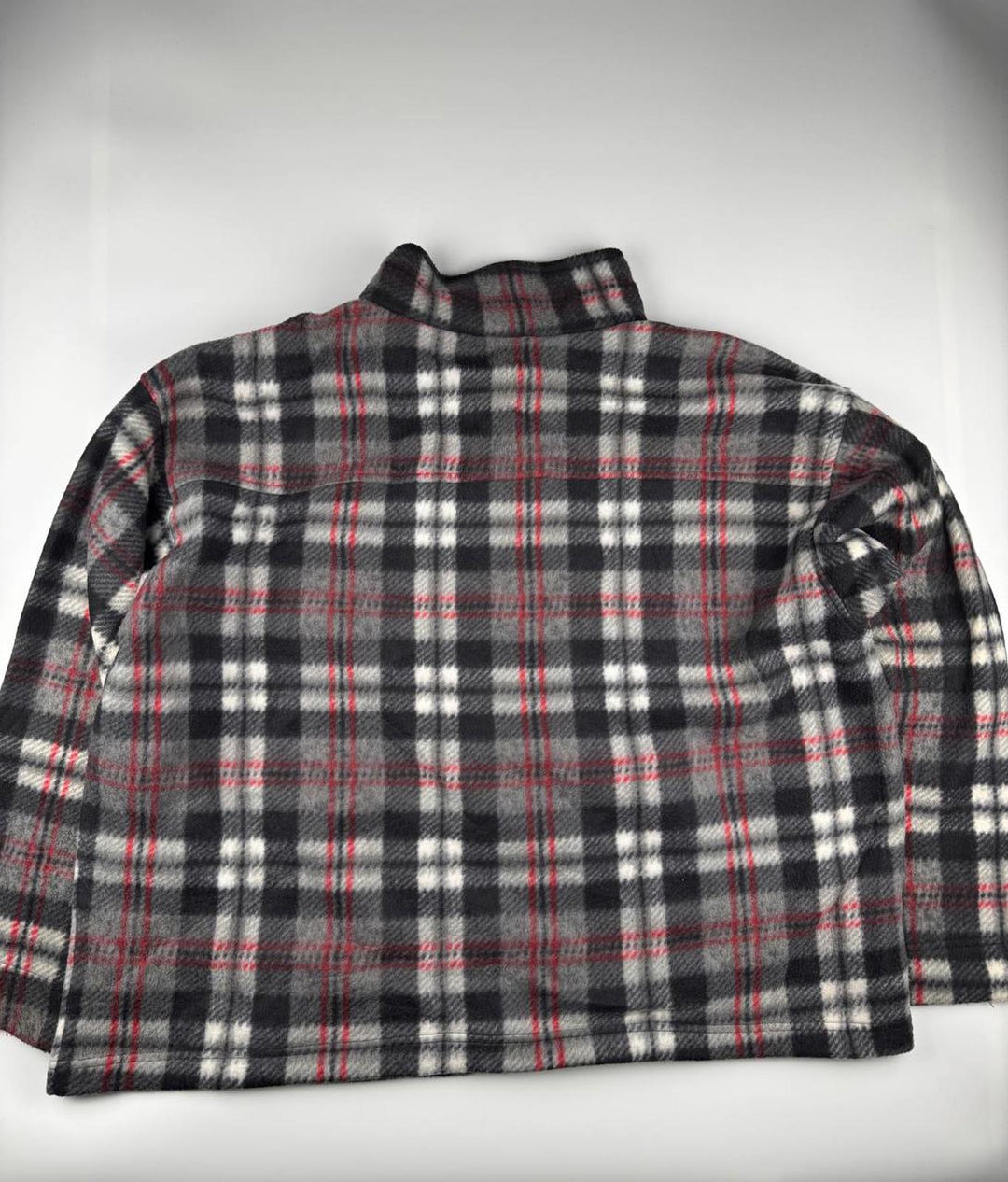 Men's Plaid Fleece Jacket with Full Zip