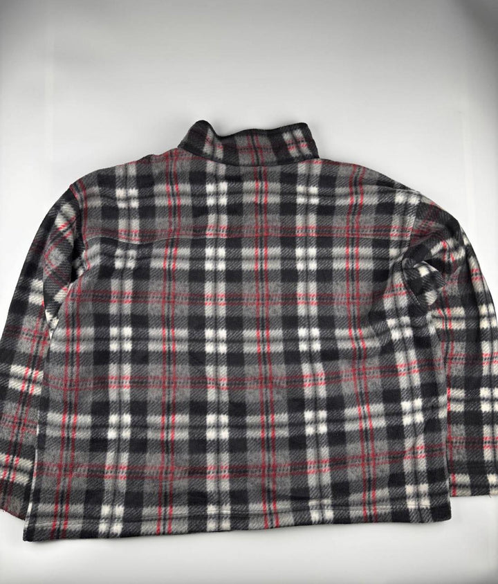 Men's Plaid Fleece Jacket with Full Zip