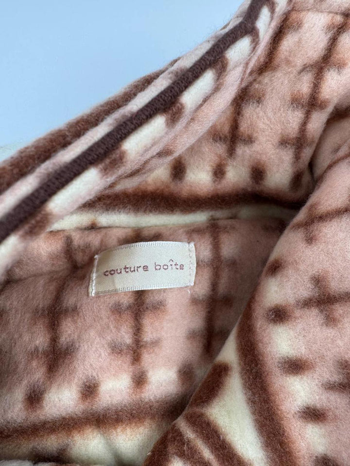 Vintage Women's Fleece Jacket with Geometric Pattern