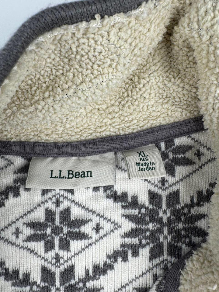 Vintage Women's Grey Fleece Jacket Patterned