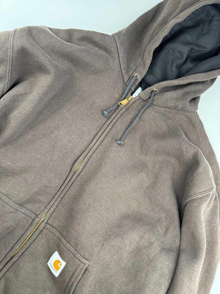 Carhartt Brown Zip-Up Hoodie Sweatshirt