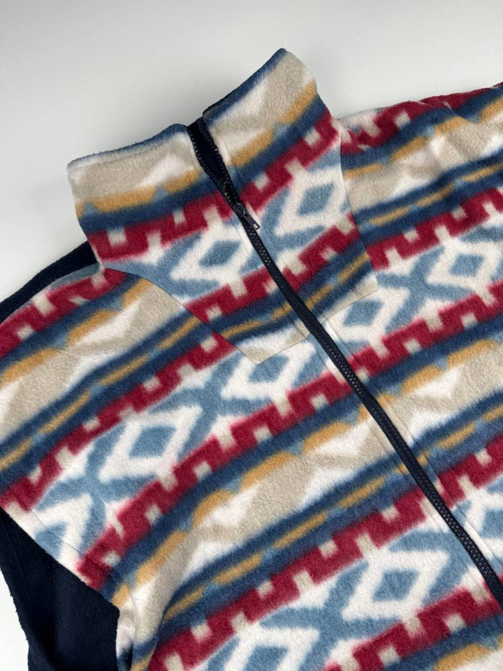 Vintage Fleece Jacket with Geometric Pattern