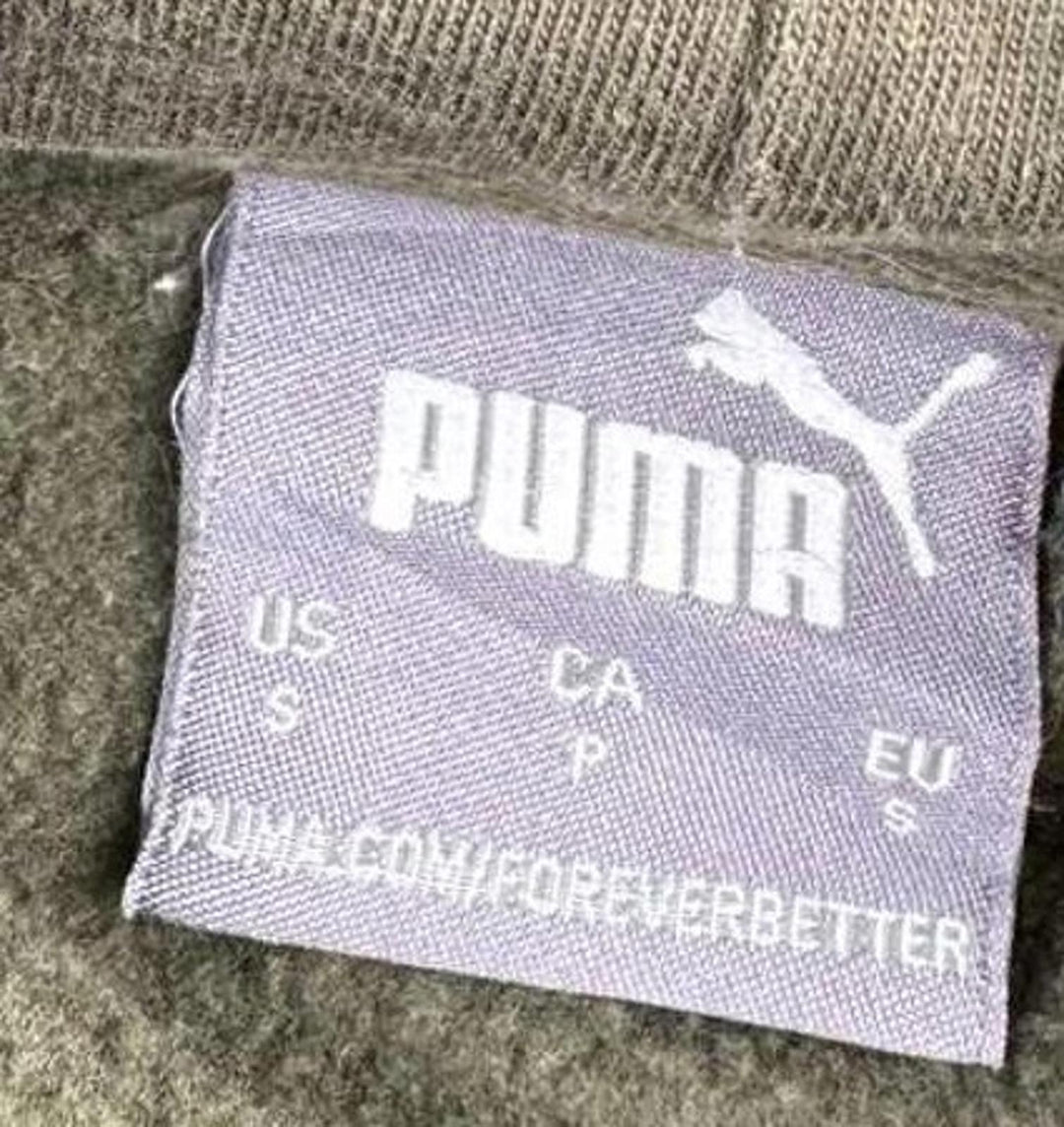 Puma Sweatshirt Men Size Small Olive Green Hoodie Embossed Logo