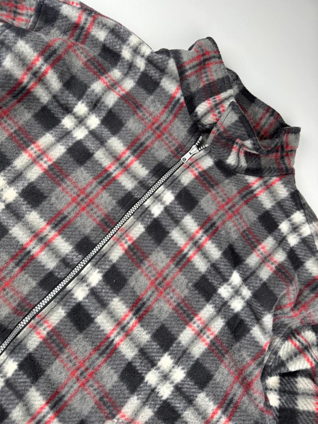 Men's Plaid Fleece Jacket with Full Zip