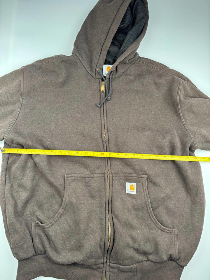 Carhartt Brown Zip-Up Hoodie Sweatshirt