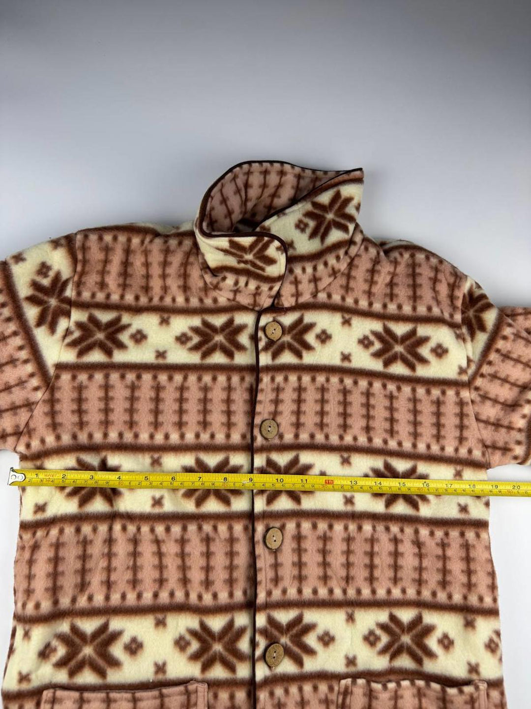 Vintage Women's Fleece Jacket with Geometric Pattern