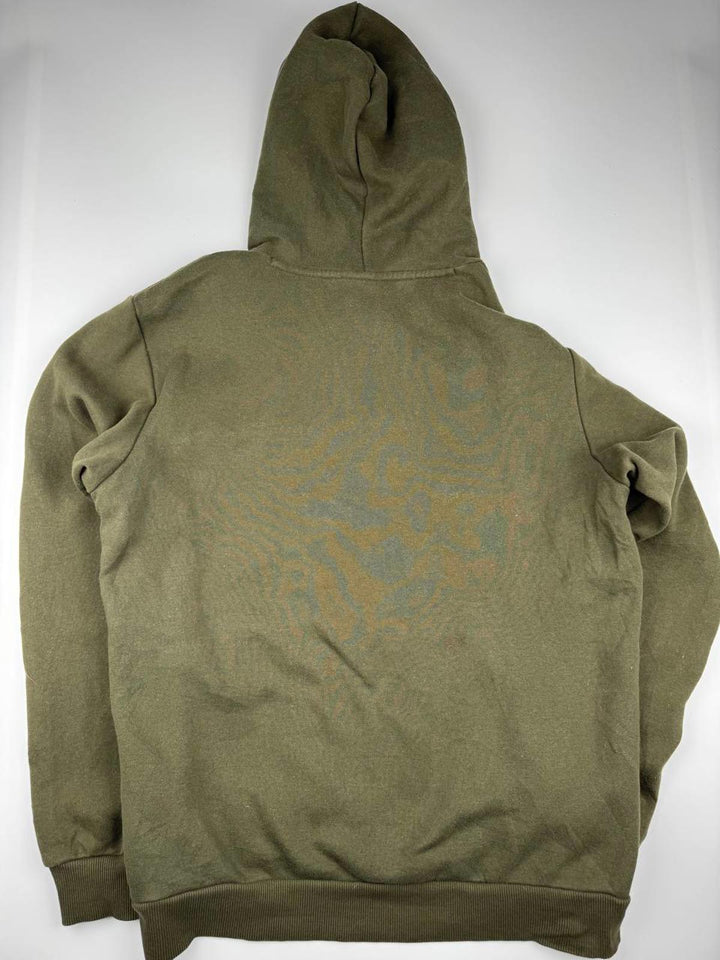 Puma Sweatshirt Men Size Small Olive Green Hoodie Embossed Logo