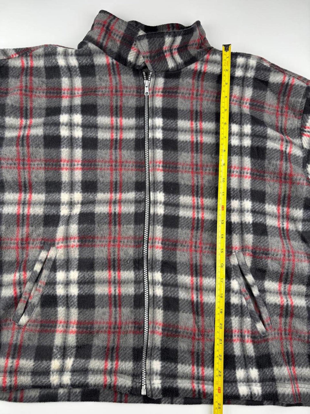 Men's Plaid Fleece Jacket with Full Zip