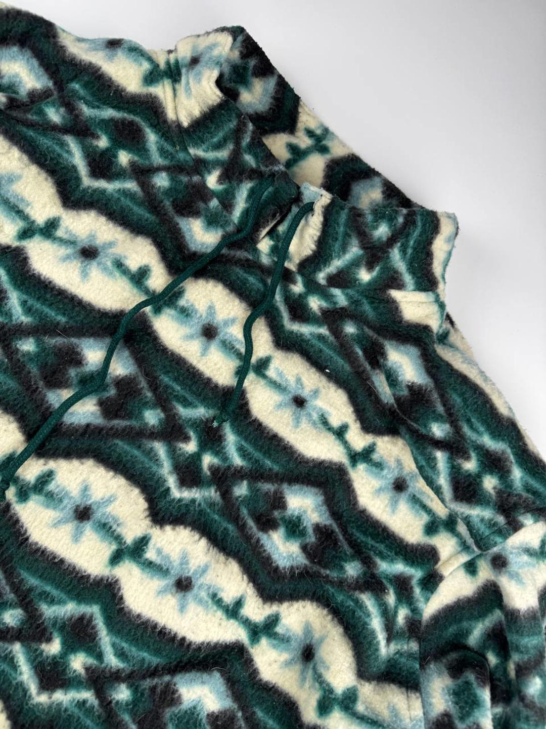 Vintage Women's Fleece Jacket with Geometric Pattern