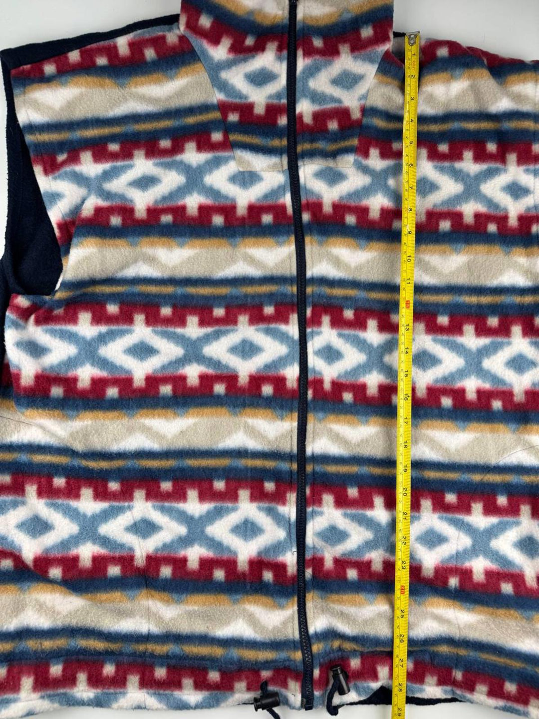 Vintage Fleece Jacket with Geometric Pattern