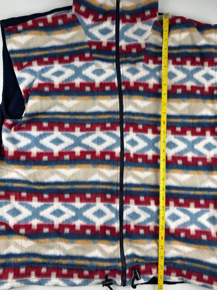 Vintage Fleece Jacket with Geometric Pattern
