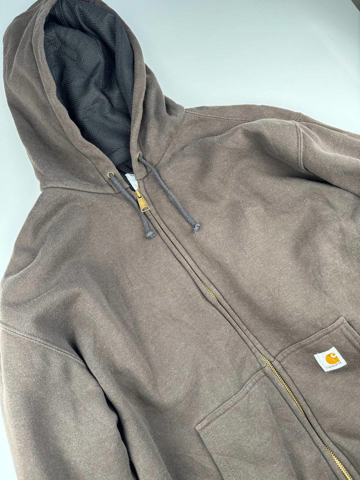 Carhartt Brown Zip-Up Hoodie Sweatshirt