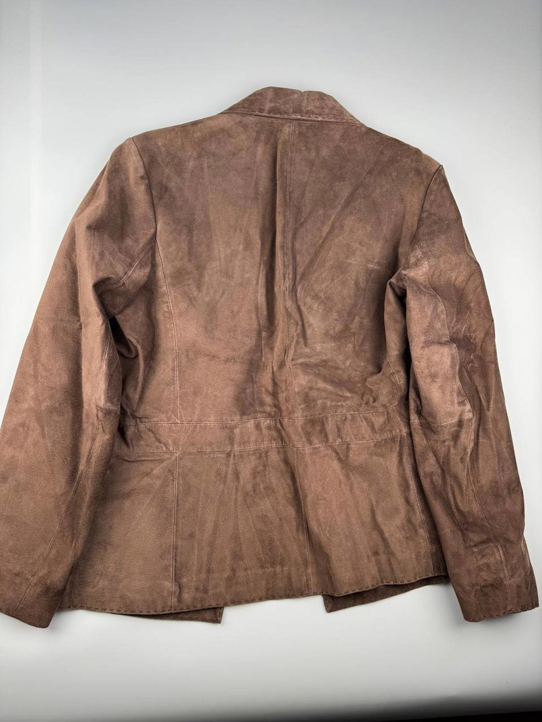 Per Una Genuine Leather  Suede Women's Brown Button-Up Jacket