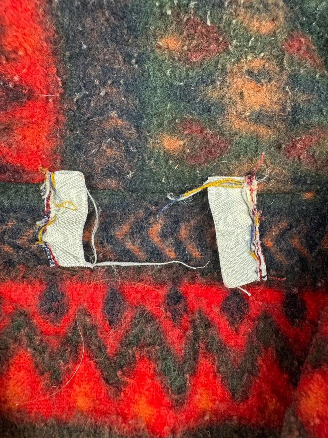 Men's Vintage Patterned Fleece Jacket with Half-Zip