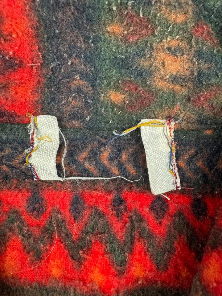 Men's Vintage Patterned Fleece Jacket with Half-Zip