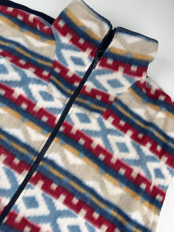 Vintage Fleece Jacket with Geometric Pattern